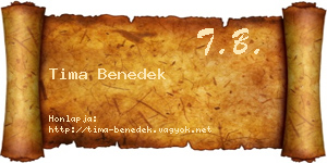 Tima Benedek névjegykártya