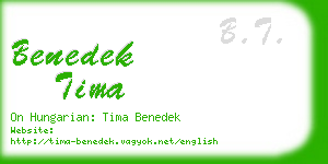 benedek tima business card